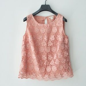 Monsoon Flower crochet lace sleeveless blouse